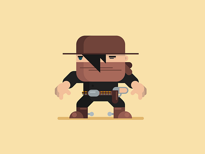 Gunslinger cowboy flat design gunslinger illustration