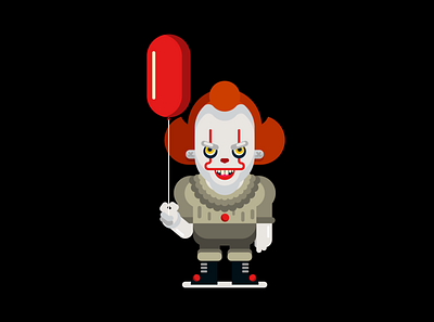 IT clown flat design illustration