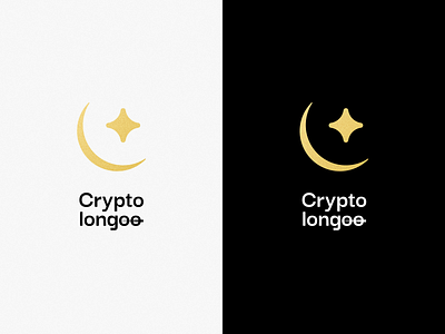 Cryptolongoo Logo ads bitcoin black branding btc coin crypto design exchange gold graphic design logo logo design minimal moon nft space star vector visual identity