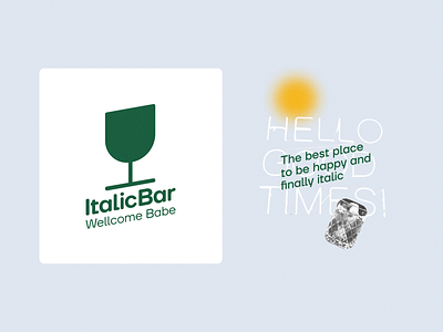 ItalicBar Brand Design ads bar branding cheers design drink graphic design green illustration logo logo design minimal social media social network sticker vector visual identity whisky
