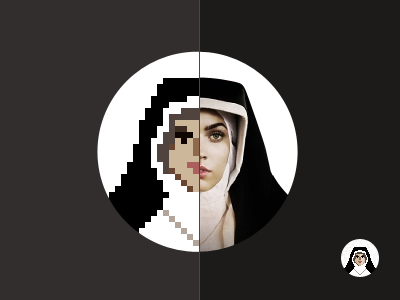 Pixel Mother Teresa icon mother no gradient pixel