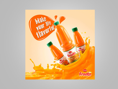 Frooto ad for Facebook branding design font food fruits jelly juice mango