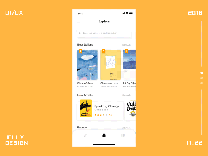 Day001-Reading App Design Project animated animation app book clean gif iphone x motion read reading ui ux