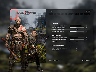 Daily UI - Settings #dailyui dailyui god of war gow settings settings menu ui