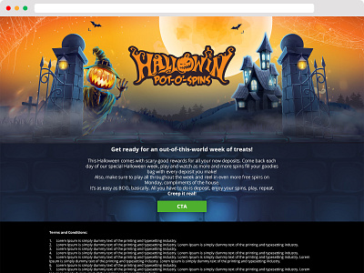 Halloween Landing Page 2019 casino graphic design halloween landing page