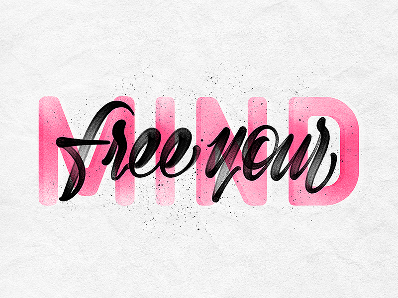 Free your mind brushlettering hand-draw ipadlettering lettering letters procreate script type typedesign typography