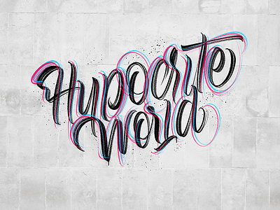 Hypocrite World brushlettering hand draw ipadlettering lettering letters procreate script type typedesign typography