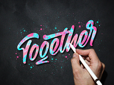 Together brushlettering design hand draw ipadlettering lettering letters logo logotype procreate script type typedesign typography