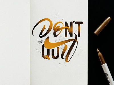 Dont quit - Do it brushlettering hand draw illustration ipadlettering lettering letters logo logotype nike procreate script type typedesign typography