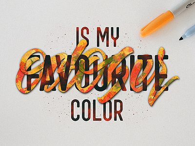 October is my favourite color brushlettering design hand draw illustration ipadlettering lettering letters procreate script type typedesign typography