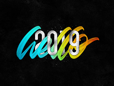 Hello 2019 brushlettering design hand draw illustration ipadlettering lettering letters procreate script type typedesign typography