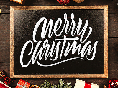 Merry Christmas brushlettering hand draw ipadlettering lettering letters procreate script type typedesign typography