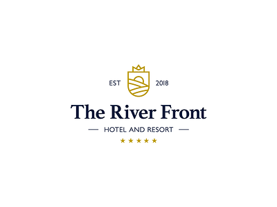 The River Front Hotel and Resort Logo azerbaijan design hotel hotel branding hotel logo icon logo resort typography