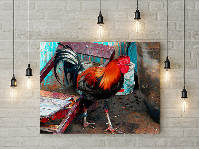 Mister Rooster colorful farm animal farmhouse art livestock rooster wall decor