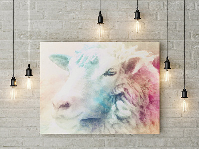 Watercolor Sheep farm animal farmhouse art livestock sheep subtle colors wall decor