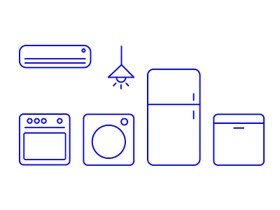 Kitchen Electronic Home Icon Set icon illustration vector