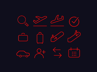 Airline Icon Set flat icon vector