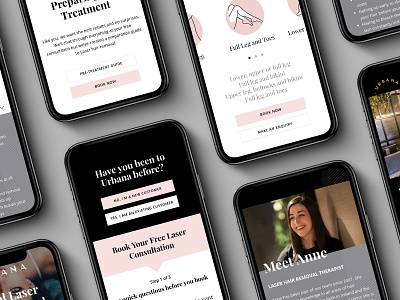 Urbana Laser Removal Clinic design mobile ui ux