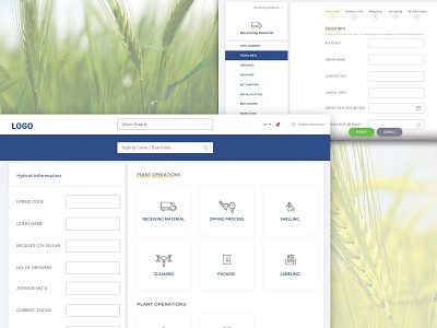 Crop Management portal design ui ux
