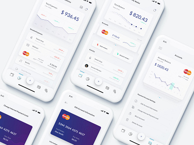 WalletApp app cards chart ios mobile ui ux wallet