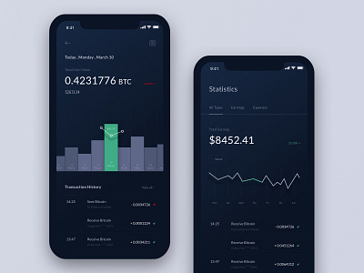 Crypto Wallet app cards crypto cryptocurrency ico ios mobile token ui ux wallet