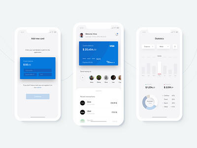 Banking application app bank banking cards chart design finance graph ios mobile stats ui ux wallet