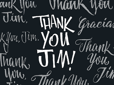 Thank you, Jim! brush calligraphy debut thanks thankyou