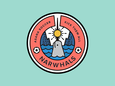 Narwhals Emblem asana badge emblem heraldic narwhals soccer