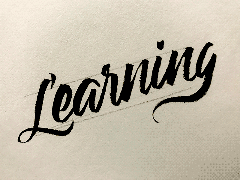 Learning Labs Lettering Process brush pen brush script calligraphy gif lettering