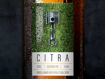 Citra Beer Label beer bottle illustration label piston