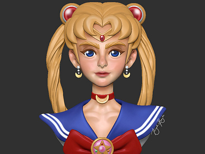 Sailor Moon 3d 3d designer 3dcharacter artph bahrain design dribble graphic designer graphics philippines riyah baylon sailor moon sailormoonredraw