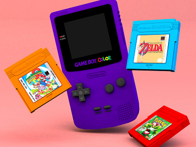 Gameboy Color 3d 3d art 3d designer 90skids dribbble gameboy graphic designer philippines pokemon riyah baylon supermario zelda