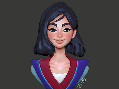 mulan 3d 3d art 3d artist 3d designer bahrain disney disney princess graphic designer mulan riyah baylon walt disney zbrush zbrush pixlogic