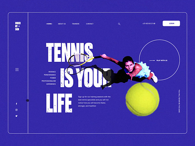 Tennis is your life animation blue branding case study design graphic illustration minimal motion pantone typography ui user experience ux webdesign