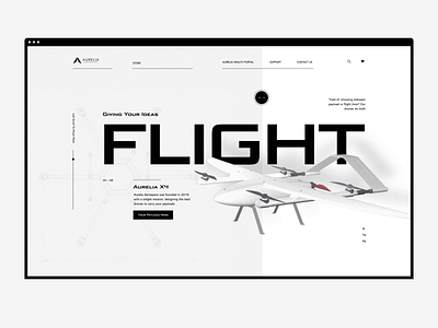 Aurelia Aerospace 3d animation design minimalism plane ui webdesign