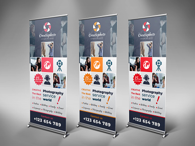 Photography Roll-Up Banner family fashion model photo photographer photography photography roll up banner photography signage photoshop professional rollup banner shoot shooting signage studio template theme wedding x banner