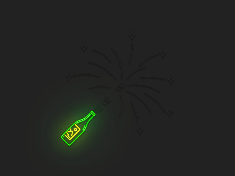 Neon exploration 2 bottle fireworks gif neon sign wine