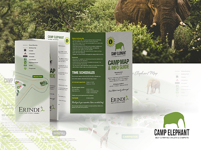 Erindi - Camp Elephant branding brochure creative flyer graphicdesign map marketing wildlife