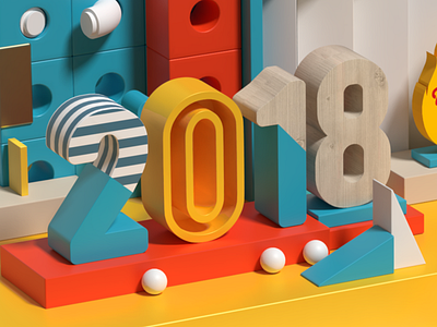 2018 logo 3d branding motion graphic stylized typography wallpaper