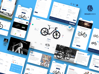 Bicycle Ecommerce Website adobexd bicycle buy checkout page ecommerce ecommerce app landing page login form login page mobile design mobile ui mockups online shop payment form roar sign up signup testimonial udemy