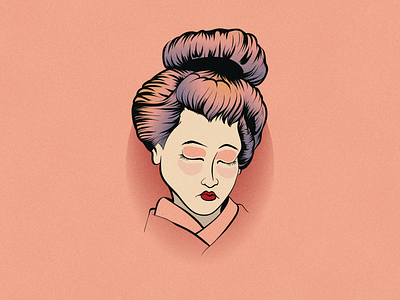 Geisha Illustration calm geisha illustration vector art