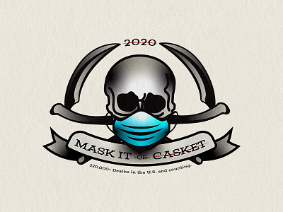 96 Mask It or Casket design illustration skull