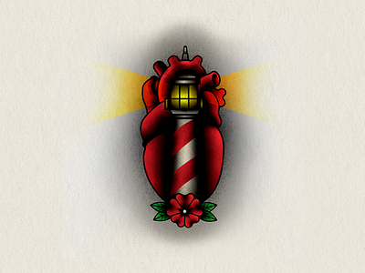 98 Lighthouse Heart design flower heart illustrator lighthouse tattoo design