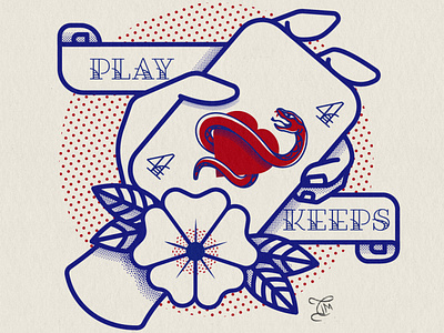 82 Playing for Keeps card halftone hand heart illustration playing card snake vector art vector illustration
