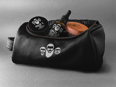 Craze C travel bag beard branding brush cosmetics design digital graphic label logo men mockup oil package phoenix print serum steel studio vector wax