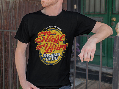 Drama Club T-shirt acting black club custom art design digital drama graphic high school mockup pays phoenix poetry red steel studio t shirt texas vector yellow