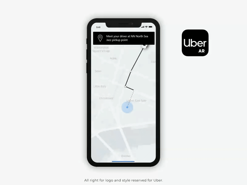 Uber AR Concept Art 2019 trends animation app app ui art branding dark ui illustration uber ui ux