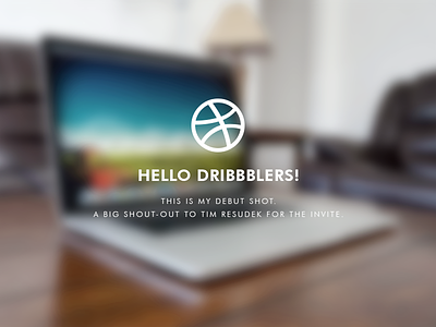Hello Dribbblers! debut flat hello minimal