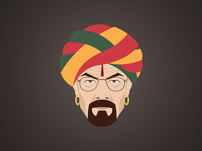 A tribute from India amc breaking bad heisenberg illustration india mr. white turban walter white