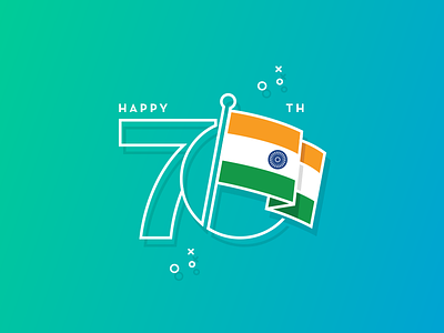 Happy 70th Independence Day! bharat celebration flag flat gradient heritage independence day india minimal tricolor